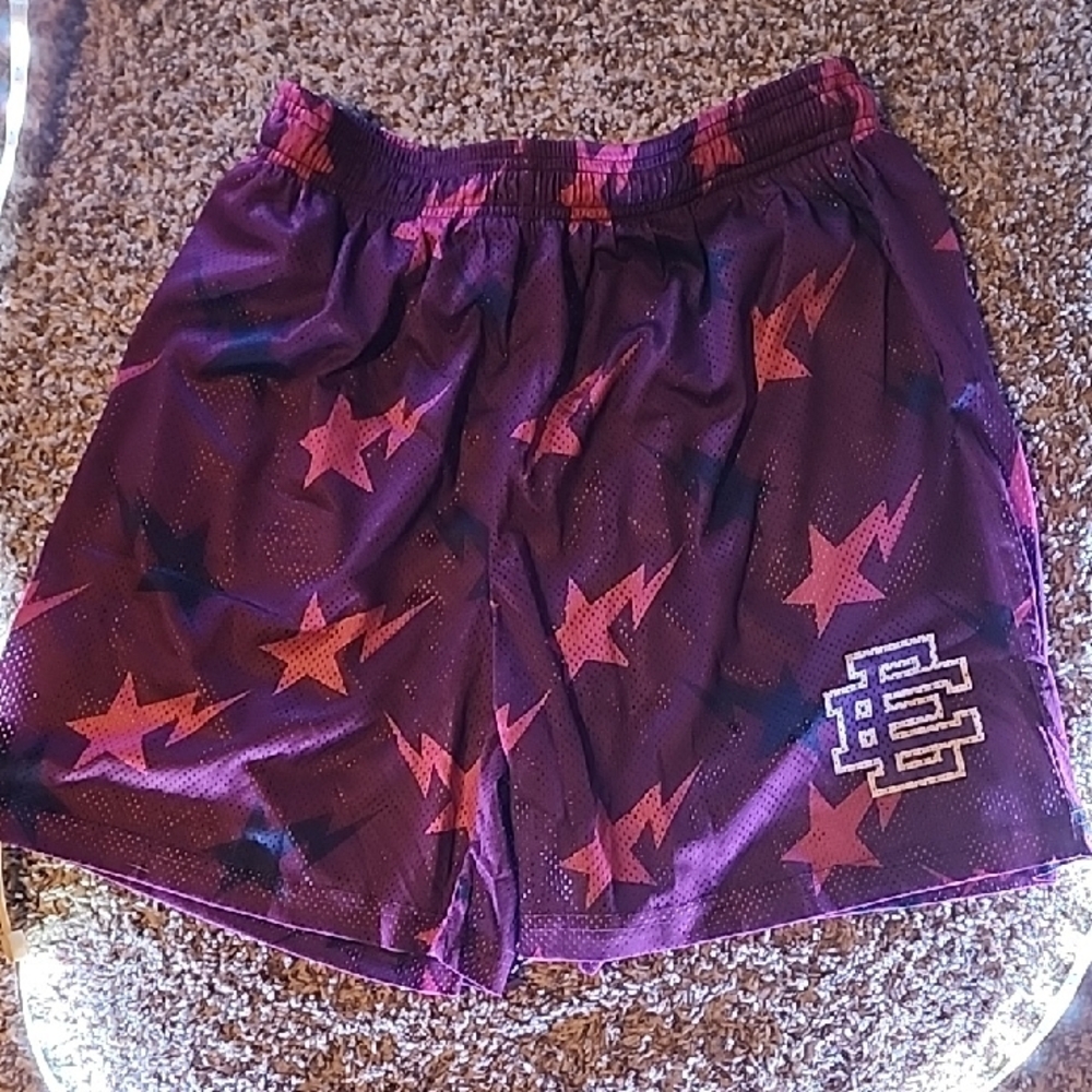 Athletic Shorts Purple Pink‎ Star Design